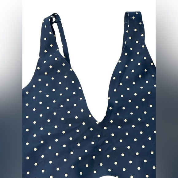 Parade support plunge seamless bralette navy and white polka dot. Size C1/ 32 DD - Picture 2 of 4